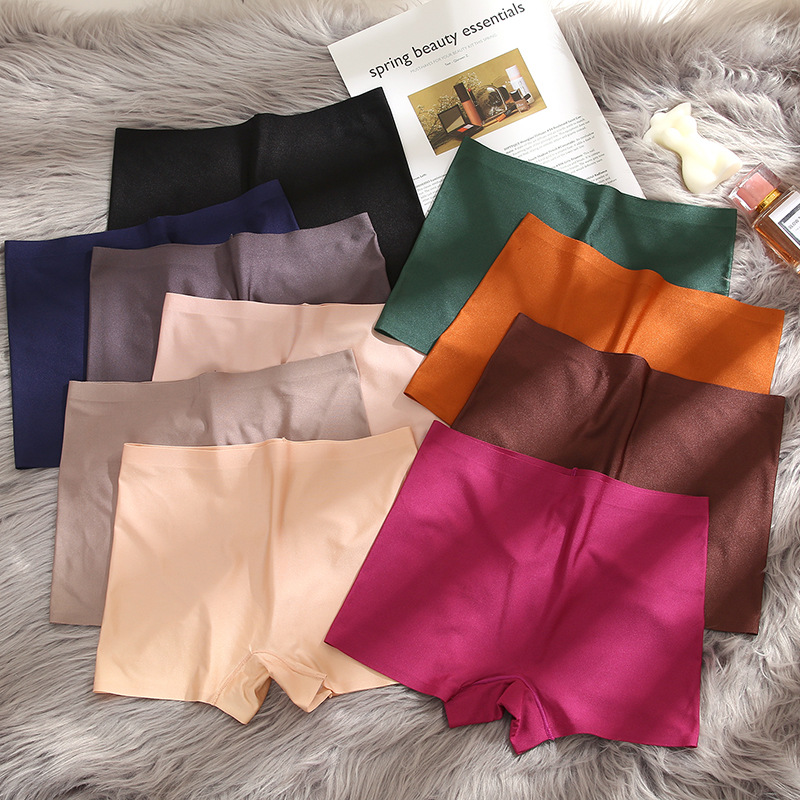Cross-border new women's underwear Ice Silk seamless comfortable breathable tight safety pants anti-exposure boxers women's hot