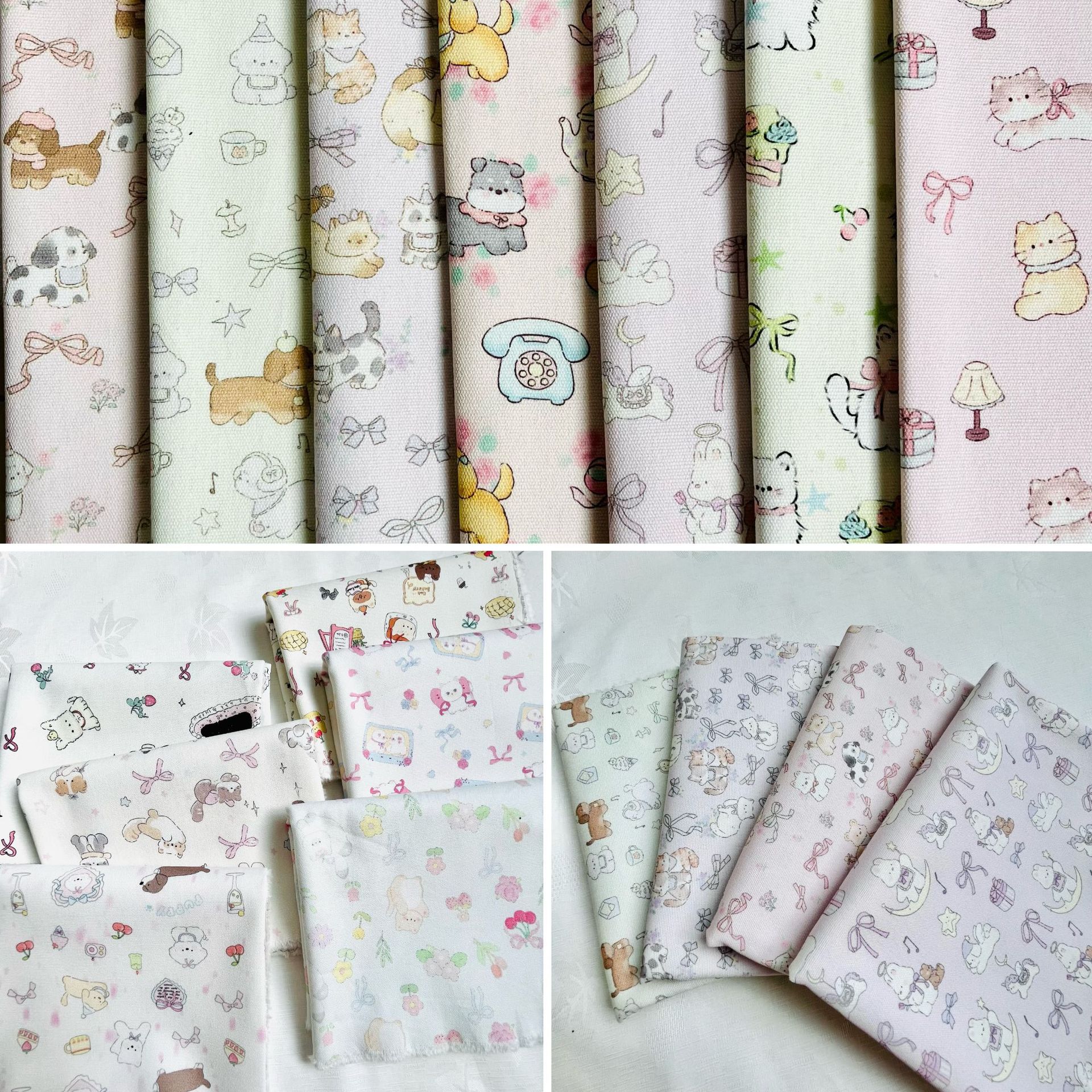 Picture of Bowknot Small Animal All-Cotton Canvas 1.5m Width 1.0m Price Bag Jacket Vest Handmade DIY