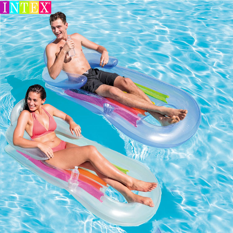 Picture of INTEX58802 Floating Row Water Inflatable Floating Bed Single Person Water Leisure Recliner Inflatable Thickened Beach Mat Equipment