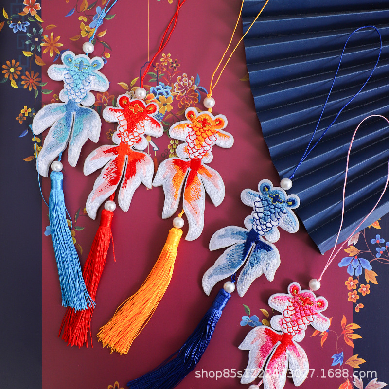 Zhuo fiber flower Chinese knot pendant ornaments car supplies tassel bucket ornaments