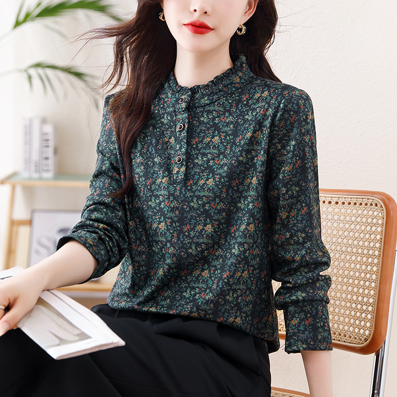 2024 Autumn and Winter New Fashion Elegant Cashmere Warm Collar Shirt Long Sleeve Shirt Top for Women
