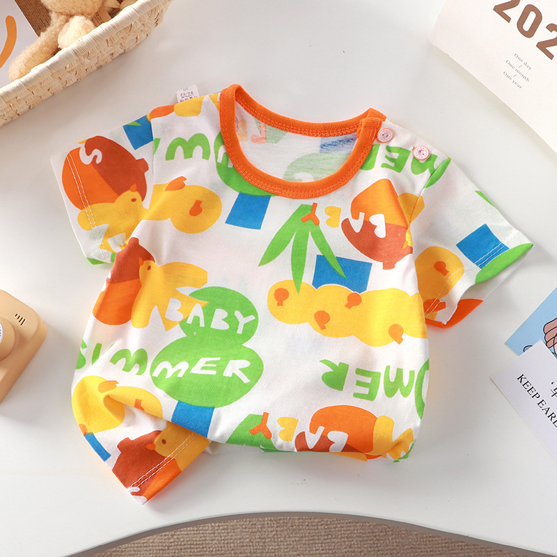 New T-shirt cotton girls short sleeve summer baby class a half sleeve baby children sweat absorbent children's clothing manufacturers wholesale