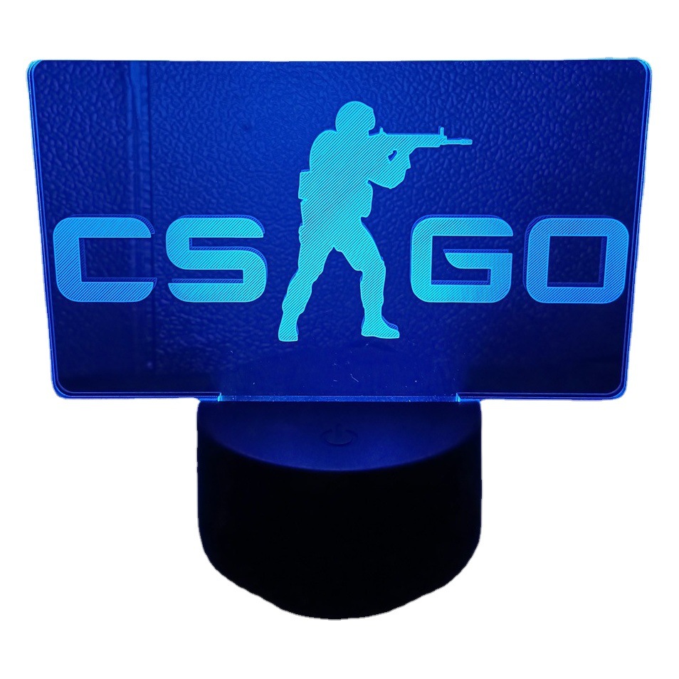3D Night Light Csgo Colorful Led Touch Type-C Powered Night Light Desk Lamp Gaming Desktop Atmosphere Decorative Light