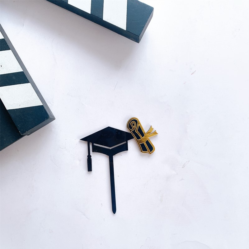 Picture of Acrylic Graduation Season Cake Decoration Insert Student Graduation Ceremony Cake Insert Flag Internet Celebrity Cake Decoration