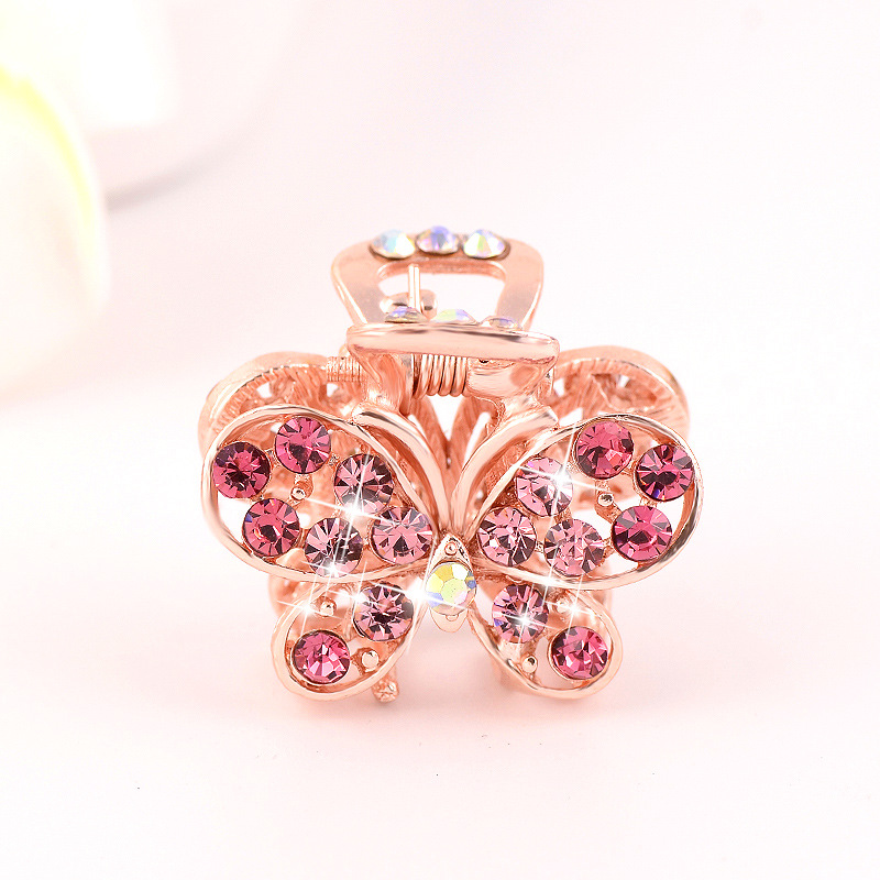 Picture of New small size Grab Clip Hair Clip Hair Clip Adult Bangs Hair Clip Children Top Clip Electroplated Rhinestone Elegant Hair Accessories Headdress