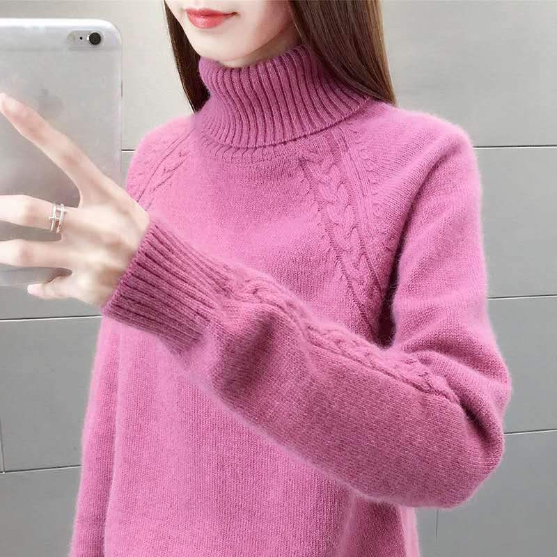 Picture of Lazy Style Turtleneck Women's Sweater Loose Outer Wear 2023 New Autumn and Winter Bottoming Shirt Thickeneded Top