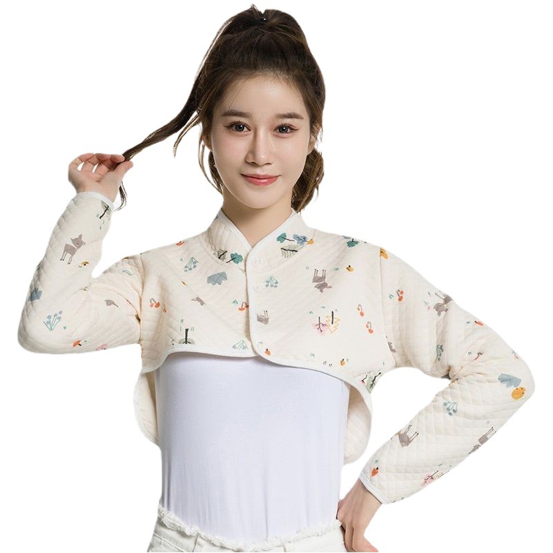 Shoulder Neck Waistcoat Warm Sleeping Spring and Summer Air-conditioned Room Women Sleeping Women's Moon Cotton Long Sleeve Shoulder Protection
