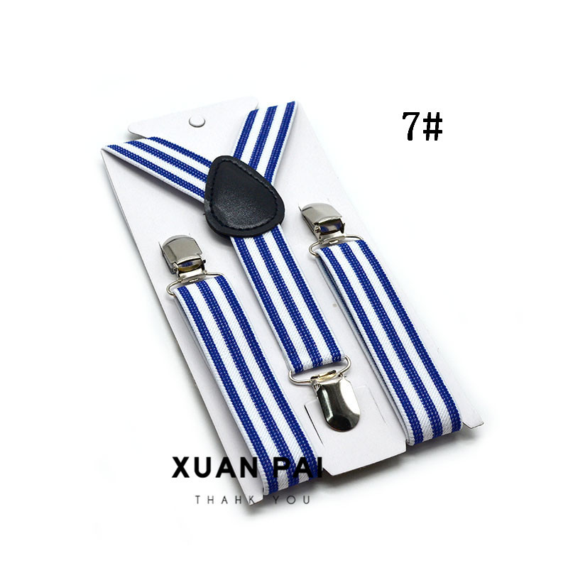 Picture of Children's 2.5cm Strap Clip Vintage Striped Series Boys and Girls Universal Suspender Belt Baby Autumn and Winter Pants Clip