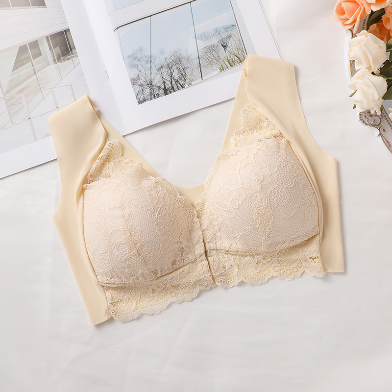 Picture of TEMU Explosions European and American Cross-border plus size Gather Front Buckle Bra Fixed Cup Lace Vest Bra Ladies