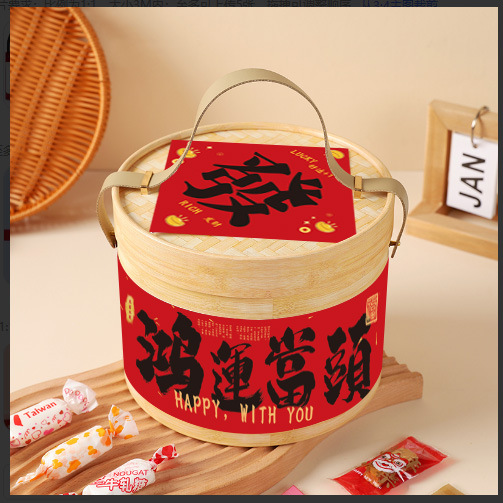 New Year Steamer Holding Barrel Specialty Gift Box Gift Box Empty 2025 New Year Gift Box Packaging Year of the Snake Spring Festival