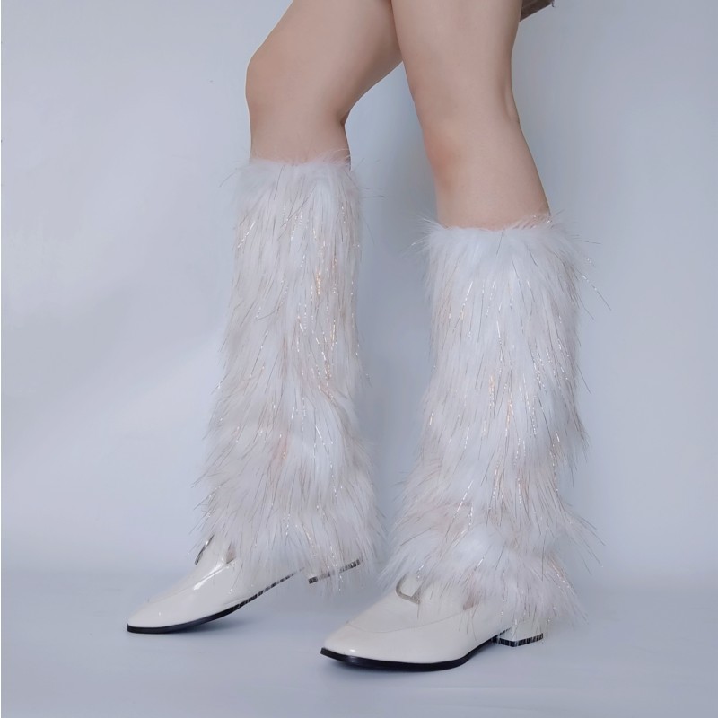 Women's plush socks winter cute plush leg cover warm foot cover pile socks jk calf boot cover customization