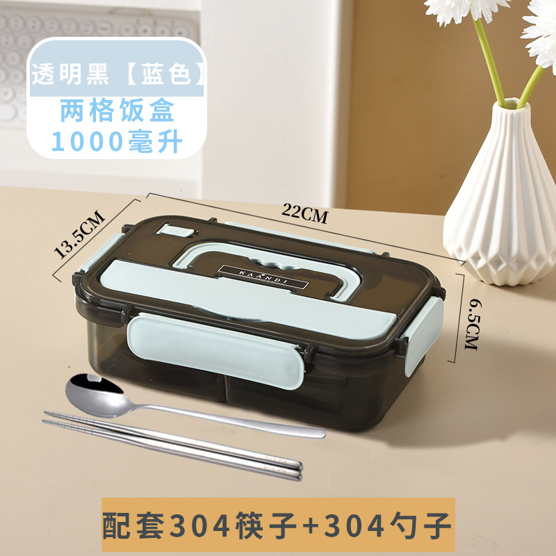 Picture of Compartment lunch box large capacity plastic microwave lunch box with tableware office worker student portable lunch box suit