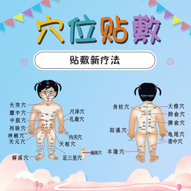 Picture of Cough and Asthma Navel Acupoint Patch Oem Oem Kidsren's Influenza Pharynx Flat Spleen Spleen Elimination Diarrhea Patch Baby Patch