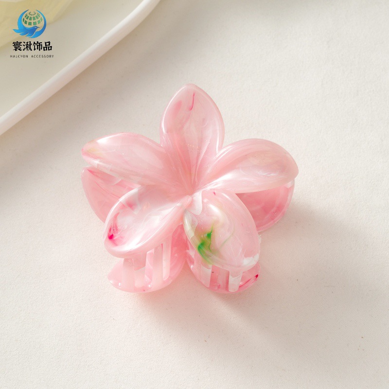 Picture of Cross-border egg flower clip large high-grade gradient Flower hairpin back head updo ponytail shark clip headdress
