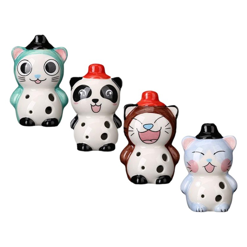 Cartoon Pottery Flute 6-hole Midrange c Panda Crafts Pottery Flute 6-hole Beginner-level Musical Instruments Send Music Score Scenic Spot Hot Sale