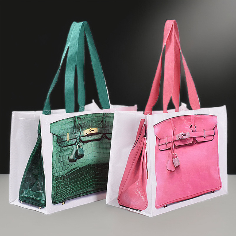 pp woven tote bag custom IKEA shopping bag spoof creative conspicuous bag tote bag casual bag platinum bag