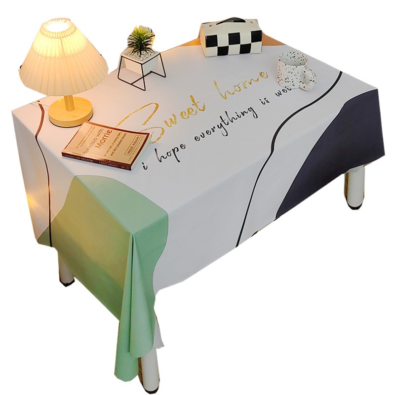 Pvc Tablecloth Waterproof and Oil-Proof Ins Tv Cabinet Cover Coffee Table Table Mat Tablecloth Rectangular Dining Tablecloth Ins Style