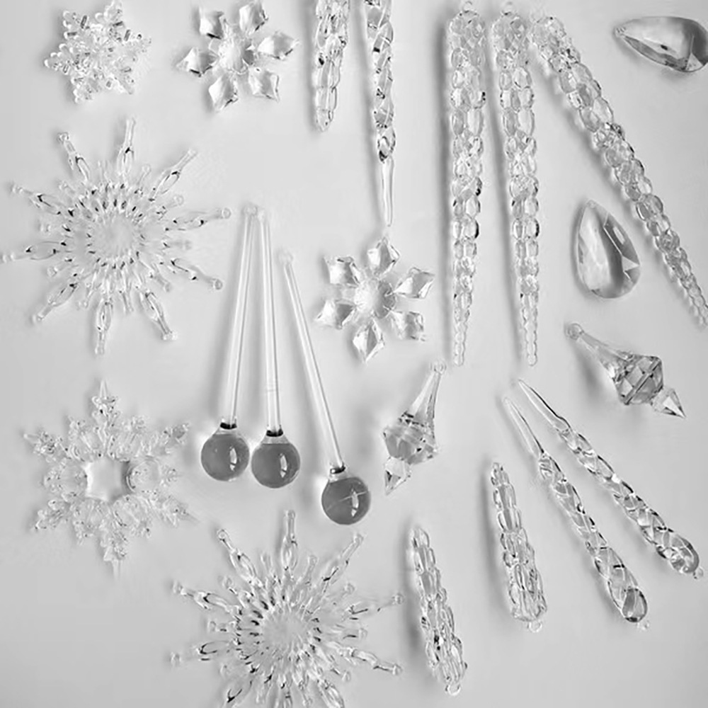 Christmas decorations Christmas tree ornaments pendant snowflake peripheral ice crystal pendant diy material package layout package