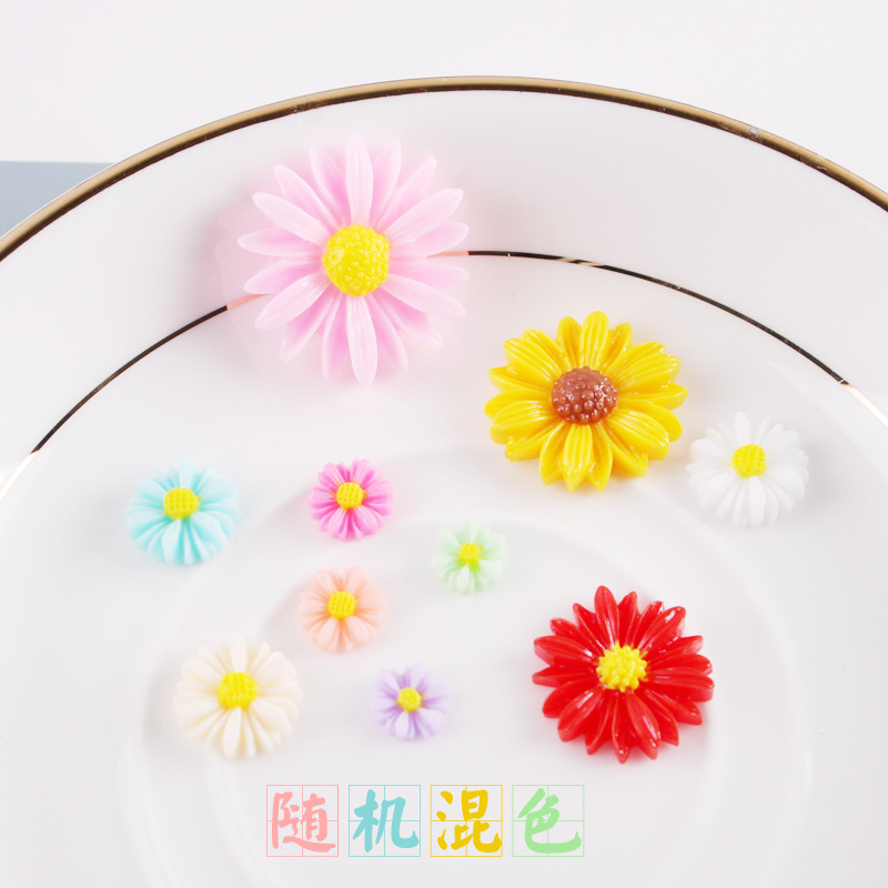 Picture of Cross-Border Resin Sunflower DIY Cream Mobile Phone Case Accessories Kidsren's Hair Accessories Daisy Flower Decoration Materials