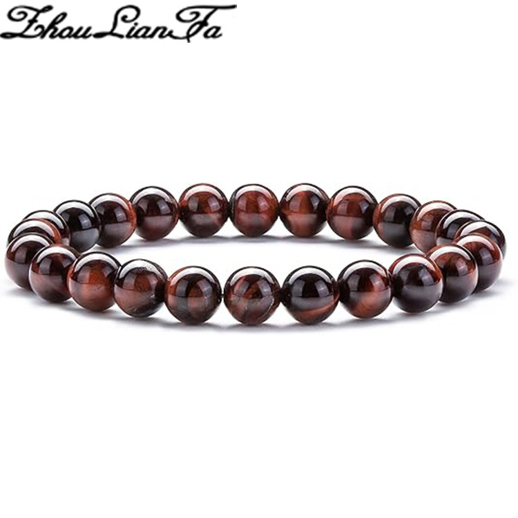 Picture of Zhou Lianfa 32 Color Amazon Crystal Agate Tiger Eye Bracelet Fashion Simple Single Circle Round Bead Cross-border Bracelet Batch