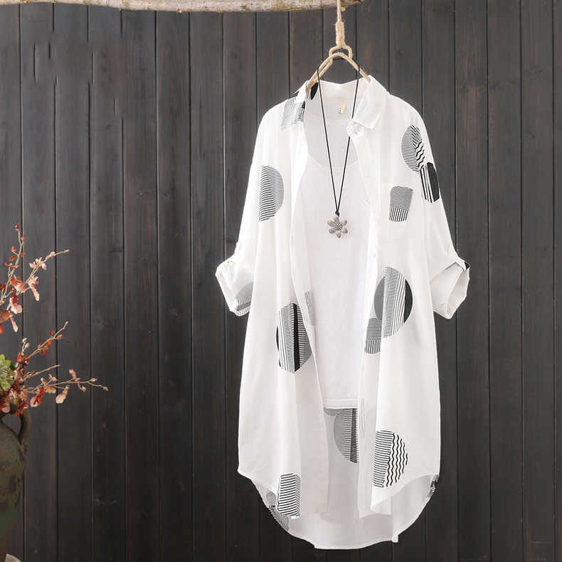Literary Letters Mid-Length Fashionable Printed Loose Sun Protection Clothing Thin Cardigan Jacket for Women Spring and Autum 2025 New Style