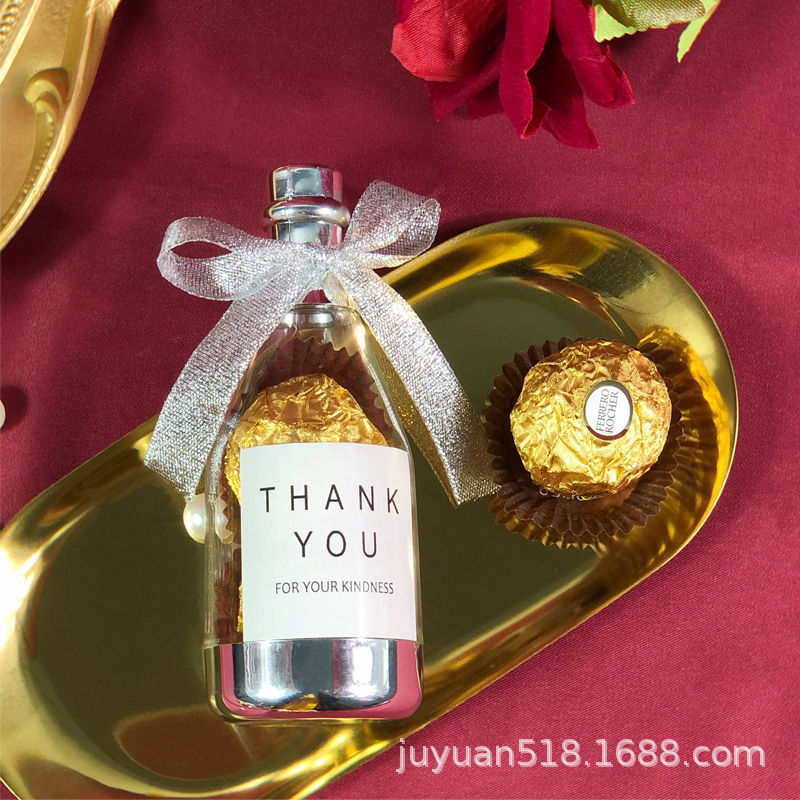 Picture of Creative transparent wine bottle champagne bottle candy box companion gift box new wedding candy box New