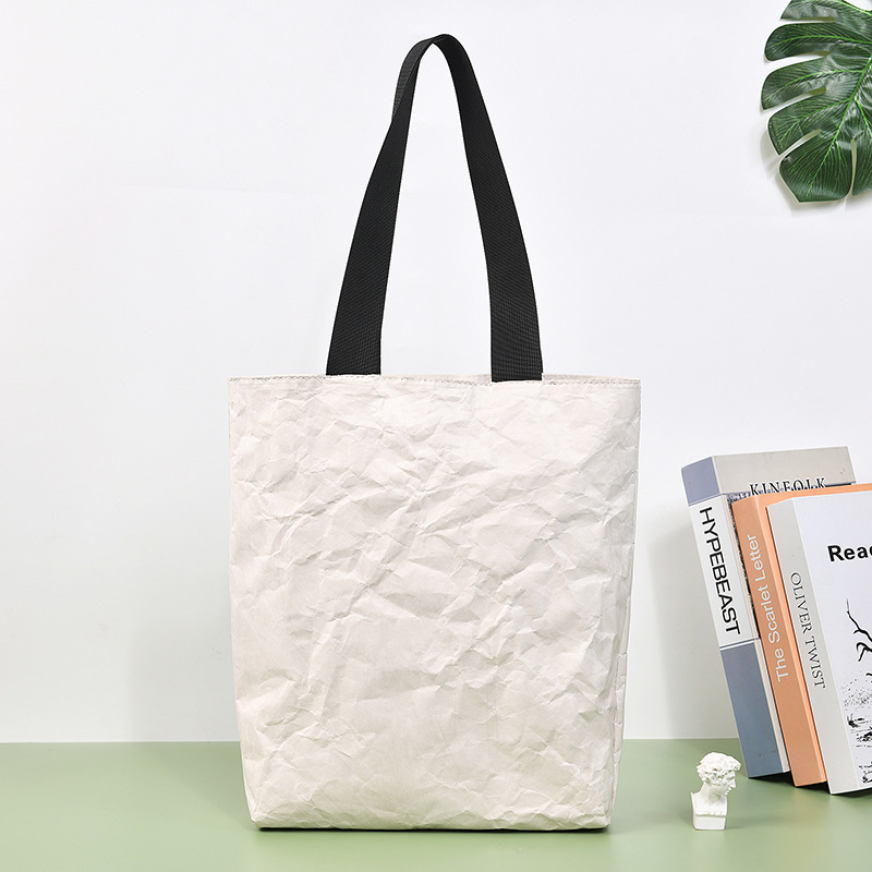 Grey Waterproof DuPont Paper Bag Washable Tear Paper Bag Wholesale Shopping Gift Tote Bag Printing