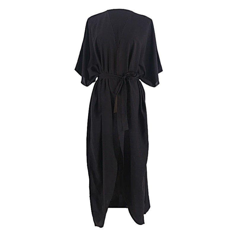 European and American New Encrypted Rayon Sun Protection Cardigan Bikini Cover-Up Swimsuit with Sun Protection Clothing Seaside Vacation Skirt for Women