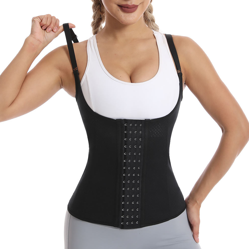 4 breasted row hook waist training mesh breathable Vest Women's corset slim fit corset belly contracting corset