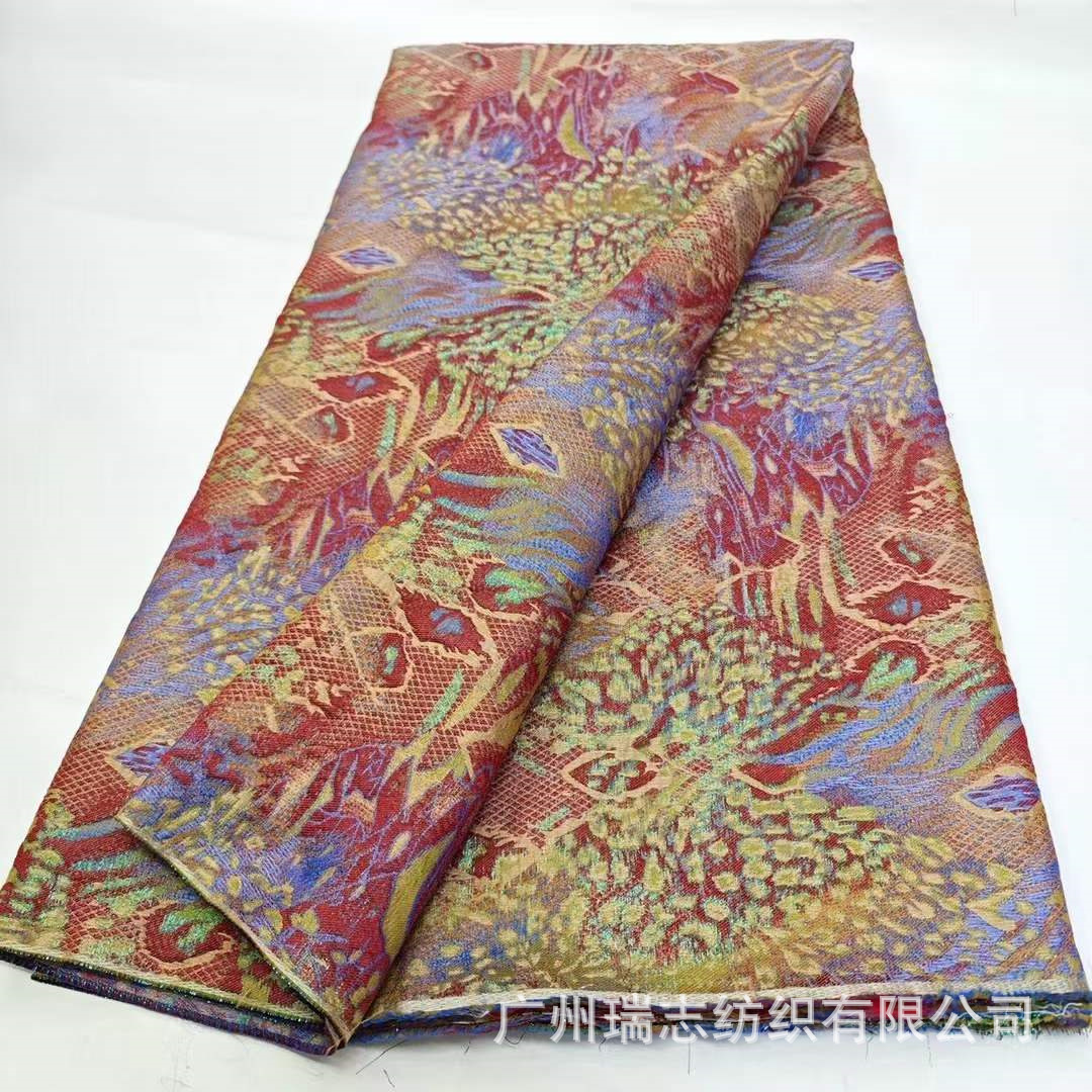 Vintage Gold Embossed Suit Yarn-dyed Jacquard Fabric Fashion Bags European and American dress Decorative Cloth Brocade