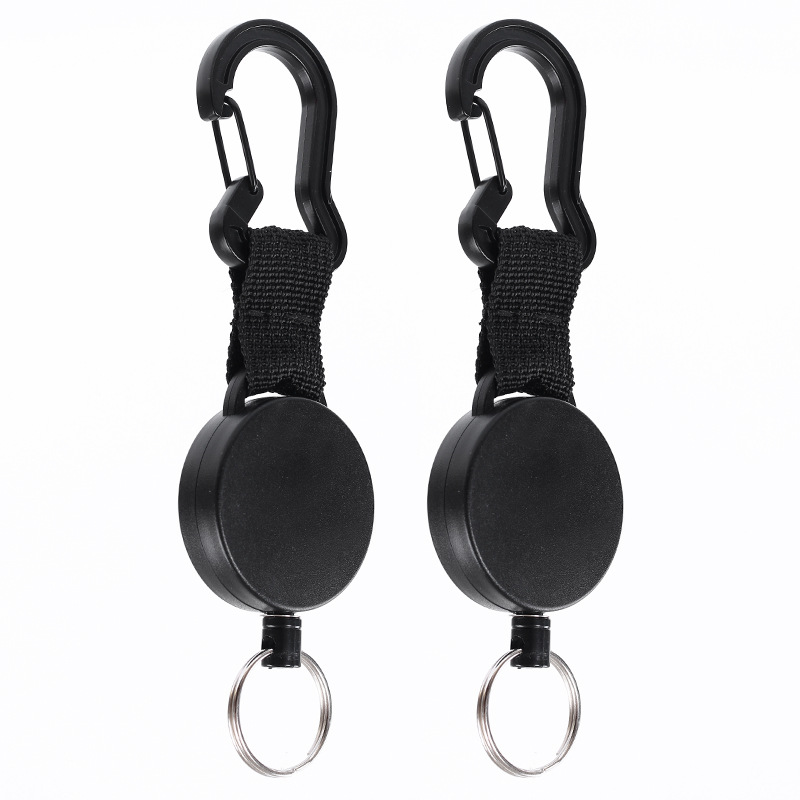Picture of Outdoor mountaineering buckle creative stainless steel wire rope key chain anti-loss anti-theft key chain rebound retractable easy to pull