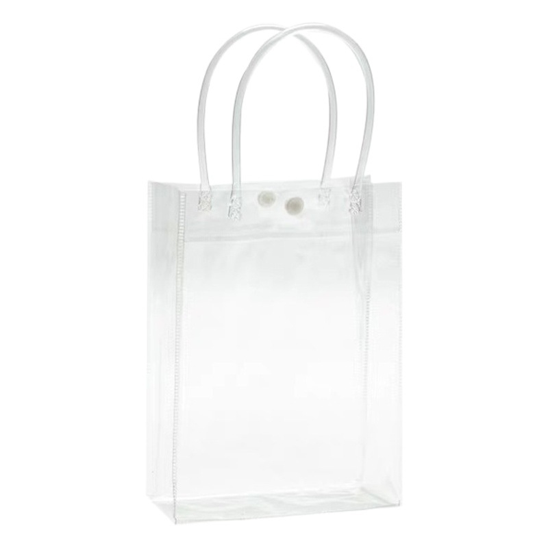 PVC transparent handbag hand gift plastic bag spot wholesale milk tea packaging bag hand gift bag