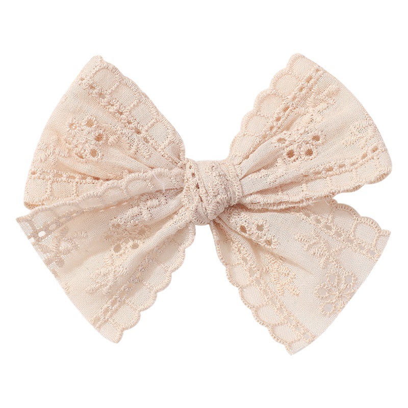 Children's Bow Hairpin Fabric Lace Hollow Handmade Baby Headwear Asia, America and Europe and the United States cross-border all-inclusive 3697
