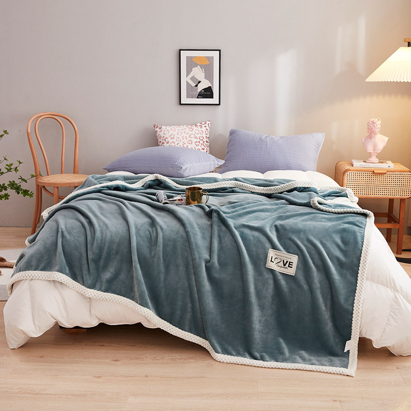 Picture of Quality Inspection Solid Color Milk Fleece Blanket Ferret Blanket Warm Thickened Winter Gift Bed Sheet Small Quilt Knee Blanket