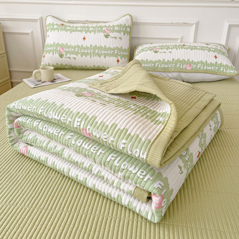 Picture of Mother and Baby Grade a Pure Cotton Bed Cover Three-Piece Set for Naked Sleeping Washed Cotton Cartoon Small Fresh Student Cotton Bed Bed Sheets Bed Cover