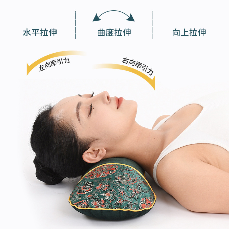 Picture of wormwood heating pillow cervical pillow household removable moxibustion hot compress bone headrest autumn and winter neck protection wormwood pillow