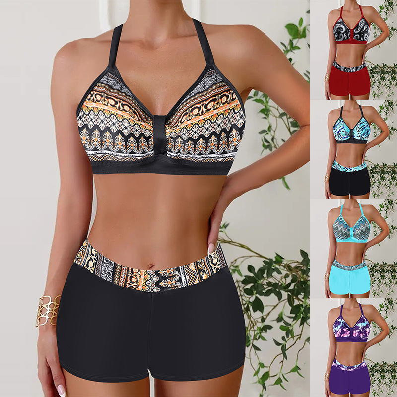 2024 Swimsuit New Cross-border Amazon Europe and America Triangle Neck Bikini Split plus size Swimsuit Bikini