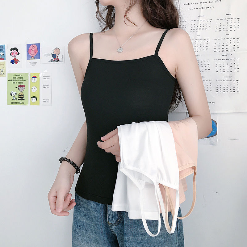 Picture of 2022 Spring and Summer Camisole Women's Solid Color Outer Wear Running Amount Inner Wear Sexy Small Camisole Base Shirt Women Factory Wholesale
