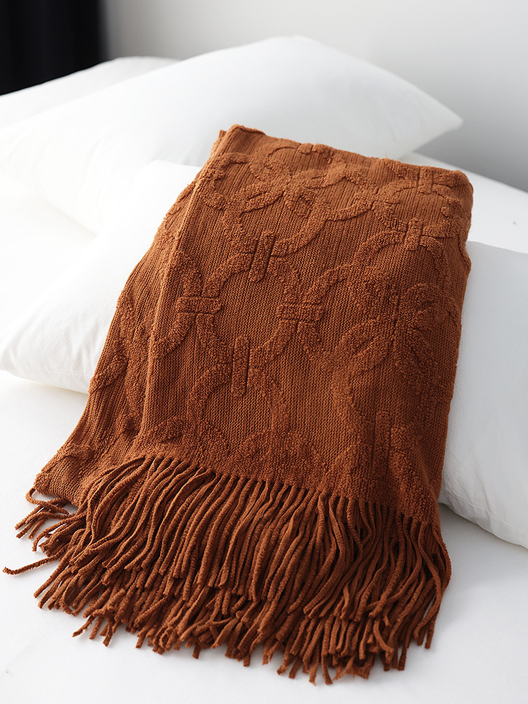Picture of Nordic Style Knitted Bed Tilt Blanket Soft Fabric Bed Flag Bed Tilt Sofa Decorative Cover Blanket Factory in stock Cross Border