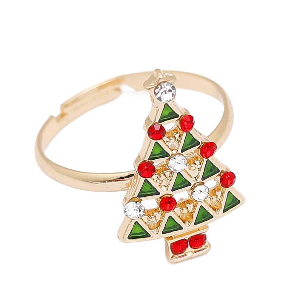 European and American Christmas Ornaments Cartoon Kidsren's Ring Snowman Elk Christmas Tree Snowflake Ring 2021 New Style