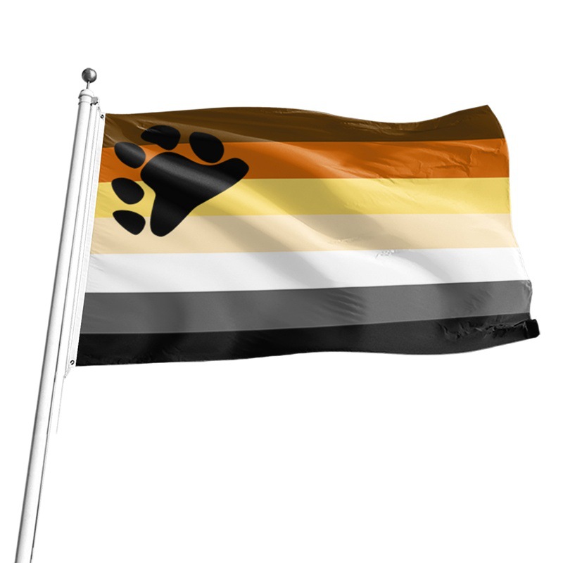 Foreign trade cross-border polyester flag bear paw bear claw brown color stripe flag independent packaging 3 * 5ft