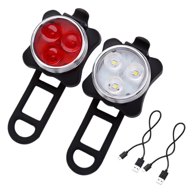 Bicycle light 030 mountain bike COB warning taillight suit USB charging headlight taillight riding accessories