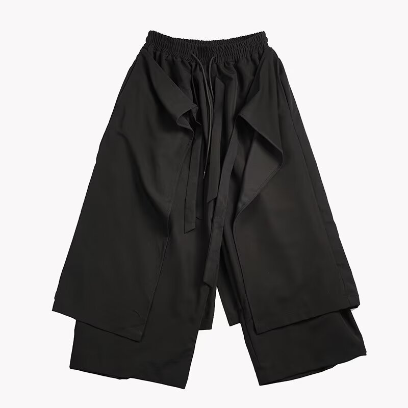 Japanese Style Retro Niche Cut Pieces Stitching Design Lazy Abstinence Dagging Trousers Casual Trousers Long Trousers for Men and Women