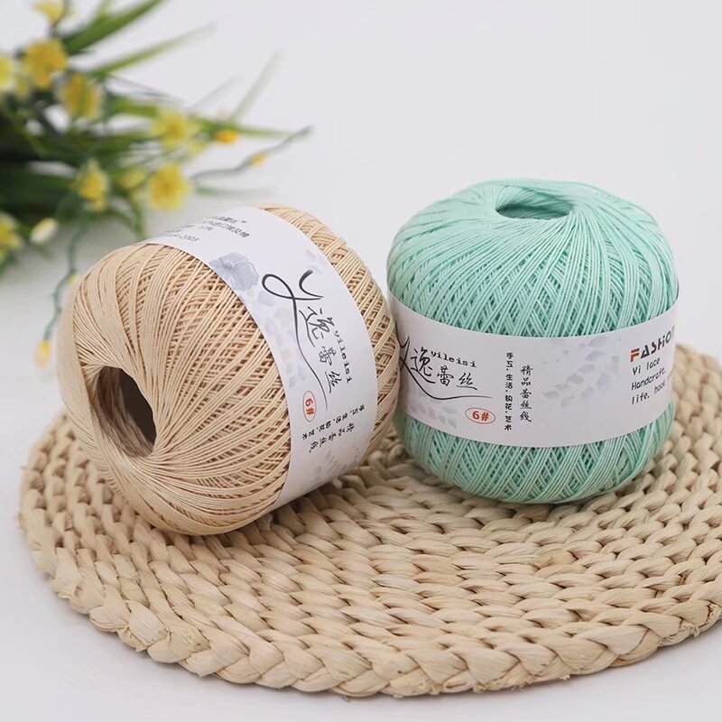 Picture of No. 6 Lace Thread High Twist Cotton Crochet Thread DIY Hand Knitted Irish Summer Thin Thread Material Package