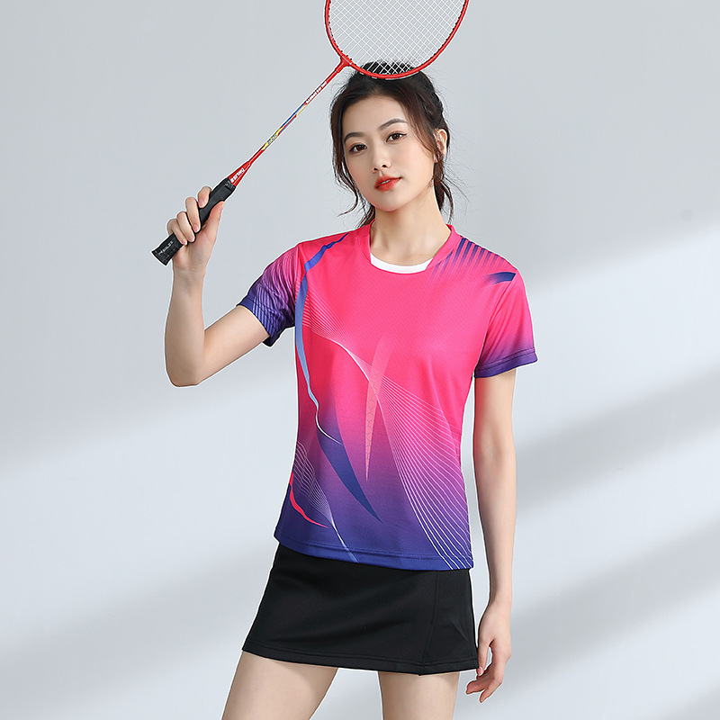 Picture of Badminton clothes sports suit women's quick-drying breathable tennis clothes men's table tennis competition training volleyball clothes printed logo