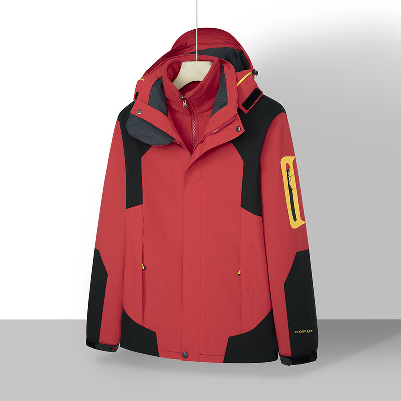 Picture of Autumn and Winter new outdoor two-piece jacket men's warm three-in-one couple jacket women's work clothes mountaineering clothes