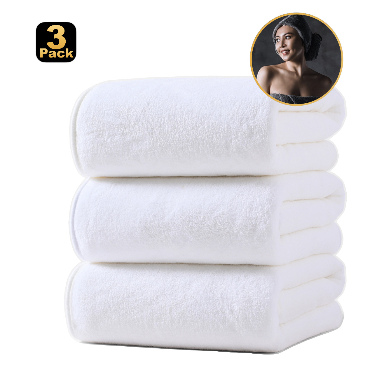 Picture of Wholesale coral fleece bath towel three adult household bath large towel than pure cotton absorbent cross-border supply