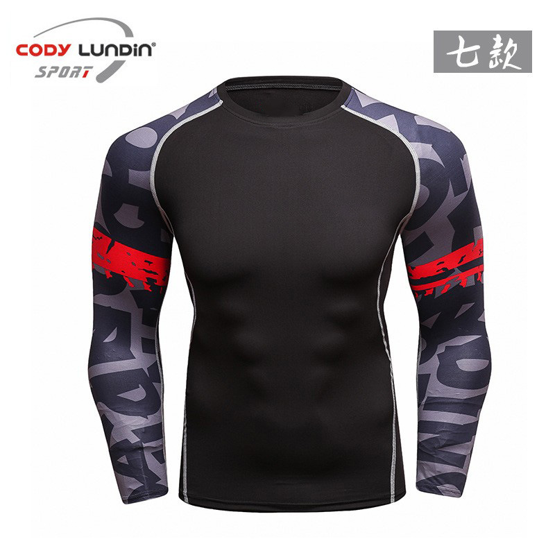 Autumn Fitness Clothes Men's Sports Tights Running Training Quick-drying Gym Breathable Long-sleeved Fitness