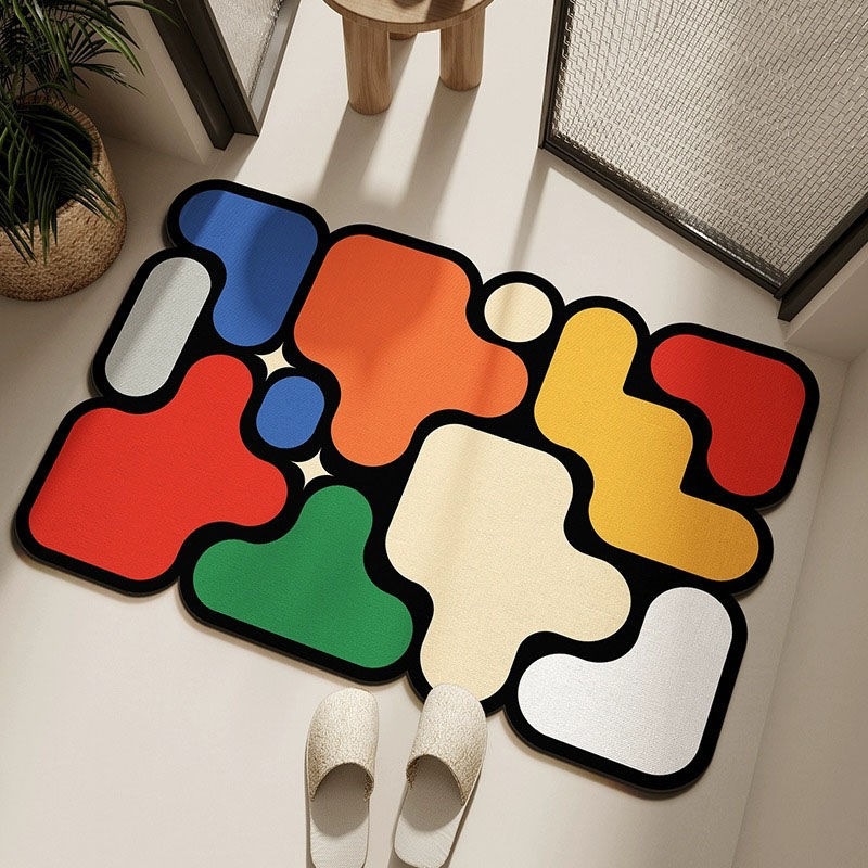 Bathroom Absorbent Mat Soft Diatom Mud Mat Entry Door Anti-Slip Mat Kitchen Bathroom Quick-Drying Mat Rubber Mat Bathroom