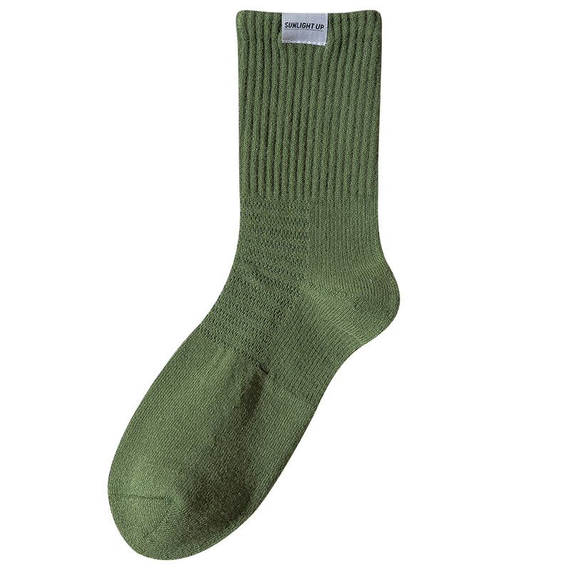 Picture of Autumn and Winter New Breathable Sports Trendy Socks Men's Towel Bottom Mid-length Socks Korean Letter Cloth Label Basketball Men's Stockings
